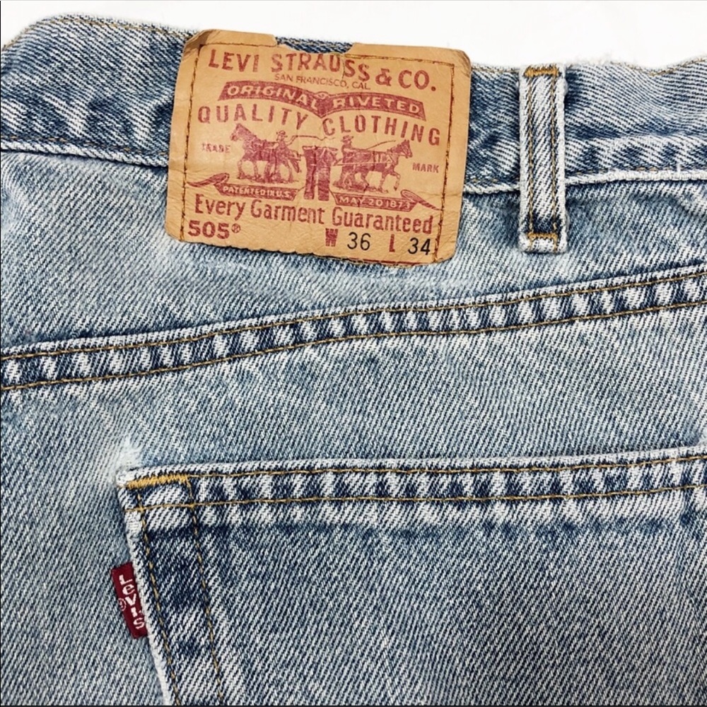 Levis 505 High Rise Jeans 36x34 - vintage 90s - Picture 3 of 11